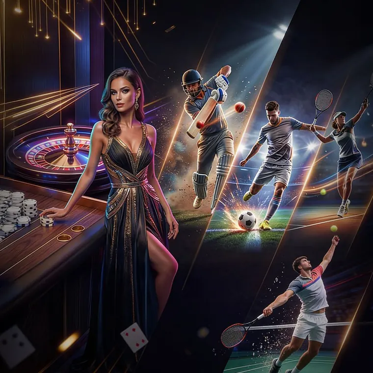 Montage of Bingoplus app features on a golden and black background